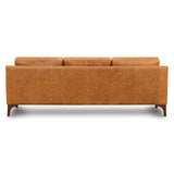 POLY & BARK Sorrento Leather Couch – 86-Inch Leather Sofa with Tufted Back - Full Grain Leather Couch with Feather-Down Topper On Seating Surfaces – Pure-Aniline Italian Leather – Cognac Tan POLY & BARK