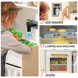 Kids Kitchen Playset, Realistic Wooden Kitchen Playset for Toddlers & Kids with Lights, Sounds & Storage, Ideal Gift for Boys & Girls deli