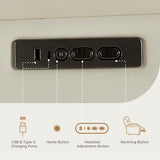 KISLOT Power Recliner Chair with Adjustable Headrest and Footrest, Leather Reclining Chair with USB/Type-C Charging, Modern Electric Recliner for Adults Living Room Bedroom KISLOT