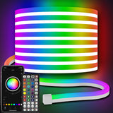 Led Neon Rope Lights 32.8Ft,Control with App/Remote,Flexible Led Rope Lights,Multiple Modes,IP65 Outdoor RGB Neon Lights Waterproof,Music Sync Gaming Led Neon Strip Lights for Bedroom Indoor Led Light AILBTON