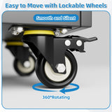 GLADIW Garage Storage Cabinet with Wheels, Metal Storage Cabinet with 1 Drawers and 2 Adjustable Shelves, Lockable Storage Cabinet with Pegboards for Homes, Offices, Kitchens, Schools and Pantries GLADIW