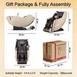 iBooMas Massage Chair, 2025 SL-Track Zero Gravity Shiatu Massage Chairs Full Body Recliner, APP, Touch Screen, Foot Rollers, Airbags, Bluetooth, Body Scan, Thai Stretch(Brown) iBooMas