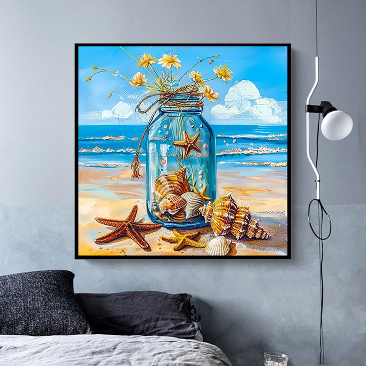 GXGLLPZBY 5D Diamond Painting Kits for Beginner, DIY Flower Ocean Theme Beach Diamond Art Kits for Adult, Suitability Full Round Diamond Dot Gem Art Kits, Home Wall Decoration 13.78x13.78 Inches GXGLLPZBY