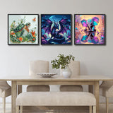 4 Pack Animals Paint by Numbers Kit for Adults Beginner,DIY Hummingbird Sea Turtle Painting by Numbers Kits,Dragon Elephant With Brushes and Acrylic Paint(With Frame),Home Wall Decor 10 x 10 in AREOPNMG