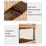 DJHK docor 3 Tier Wicker Basket Stand Storage Tower with Display Rack Standing Shelf Cabinet for Living Room, Bedroom, Kitchen, Bathroom DJHK docor