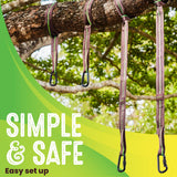 Swurfer Tree Swing Hammock Straps –Hanging Kit for Hammock, Tree Swings, Durable, Weatherproof, Rust Free, Secure Lock Snap Carabiners Included, Weight Limit 2200 lbs Per Strap (3 Feet - 2 Straps) Swurfer