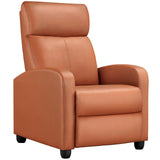 Yaheetech Recliner Chair PU Leather Recliner Sofa Home Theater Seating with Lumbar Support Overstuffed High-Density Sponge Push Tan Recliners Yaheetech
