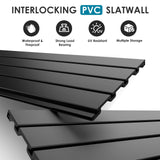 Brakki PVC Slat Wall Paneling 4x8 ft, Garage Organizer Storage System, Black Slatwall Panels for Garage Organization Product, Heavy Duty Wall Mounted Tool Storage for Home Brakki