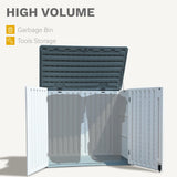 DWVO Outdoor Weather-Resistant Horizontal Storage Shed, 35 Cu Ft Capacity, Lockable and Waterproof, Suitable for Storing Garden Tools, Light Gray DWVO