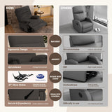 Divanus Dark Grey Glider Rocker Recliner,Swivel Rocking Recliner Chair,Glider Rocking Chair,Reclining Sofa Rocking Chair Nursery,23 Inches Deep Seat & 27 inches High Back,for Living Room Divanus