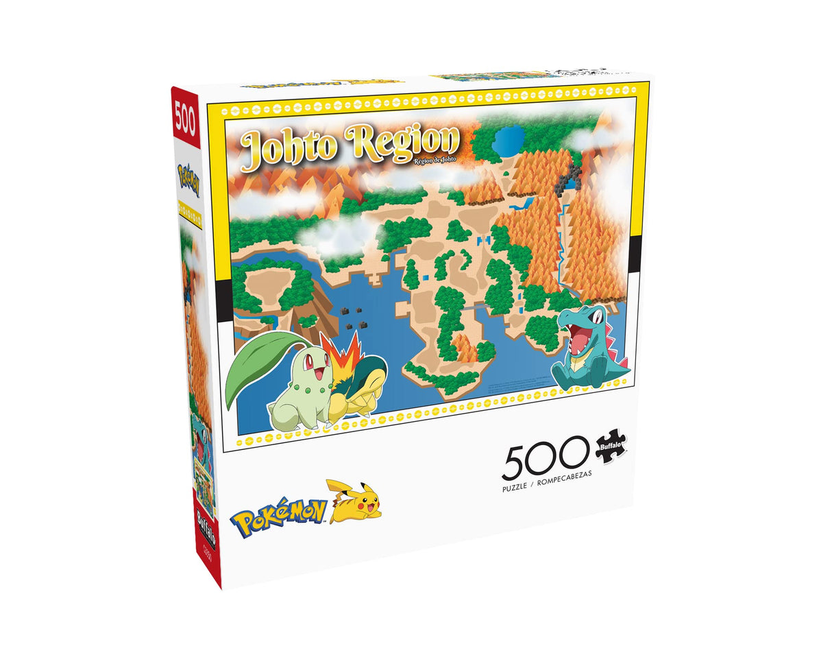 Buffalo Games - Pokemon- Johto Region - 500 Piece Jigsaw Puzzle for Adults -Challenging Puzzle Perfect for Game Nights - Finished Size is 21.25 x 15.00 Buffalo Games