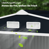 Outsunny 9' x 6' Outdoor Storage Shed, Garden Tool Metal Shed with Foundation Kit, Double Lockable Door, Air Vents and Sloping Roof, for Backyard, Patio, Lawn, Dark Gray Outsunny