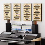 TONOR 4-Pack Acoustic Wood Wall Panels, 23.6” * 11.8” * 1.9” 3D Self-adhesive Wall Panel, Three-layer Soundproof Tiles for Echo Absorbtion, Acoustical Barrier of Polyester Fiber, wood, Burly Wood TONOR