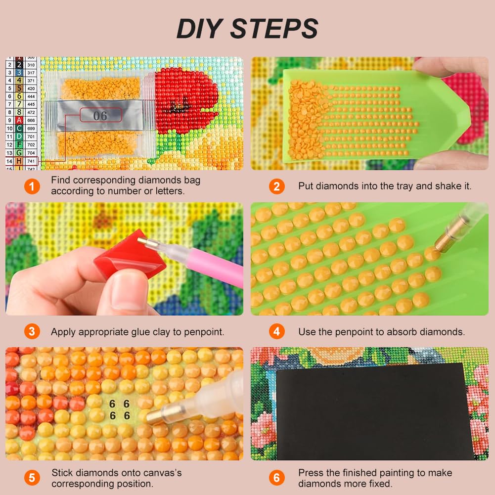 WSLWXSHM Diamond Painting Kits for Adults, Horse Round Full Drill Diamond Art Kits, 5D DIY Paint with Diamonds Crafts for Home Wall Decoration Gifts 12×12Inch, Animal WSLWXSHM