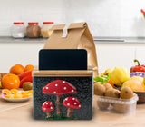 dgudgu Mushroom Recipe Box With Cards And Dividers Ceramic Recipe Card Box Cute Recipe Box And Cards Black Recipe Cards And Box Set With Bamboo Lid dgudgu