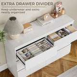 OtterOasis White Wood Dresser, 6 Drawer Dressers for Clothes Storage for Bedroom, Modern Dresser with Wide Drawers, Wide Wooden Chest Drawers for Living Room, Entryway, TV Stand(47" W x15.4 Dx32.3 H) OtterOasis