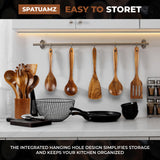 SPATUAMZ Teak Wood Spoons for Cooking, Elegant Wooden Cooking Set of 10, Excellent Kitchen Cooking Utensils Set for Home SPATUAMZ