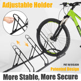 CyclingDeal Bicycle Floor Parking Rack Stand - for Mountain MTB Road Bike - Indoor Home Garage Storage - Adjustable 5 Bikes CyclingDeal