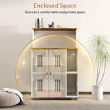 Rovibek Cat Litter Box Enclosure for 2 Cats, Litter Boxes Furniture Hidden with Storage, Cat Litter Cabinet with Scratch Mat, Fit Most of Litter Box, White Rovibek