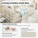 HANXIN 78 Inch Convertible Sleeper Sofa Bed, Folding Floor Mattress Couch with Fixed-Shape Frame, Futon Boneless Couch Lounge Loveseat with Pull Out Bed, No Assembly Required (Beige) HANXIN