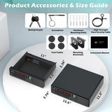 Z ZLJUAN Slide-Away Pistol Handgun Quick Access Gun Drawer Safe with LCD Display of Temp,Humidity,Time,Low Battery Warning,Unlock State for Nightstand Bedside Home Z ZLJUAN