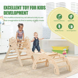 COSYLAND Pikler Triangle Set 8 in 1, Foldable Pickler Climbing Set Wooden Montessori Climbing Gym Set, Large Indoor Climbing Toys for Toddlers 1-6 Inside, Patented Baby Climbing Gym CPC Certified, Nat COSYLAND