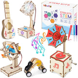 MindPal 5 in 1 Wood STEM Kits for Kids Age 8-10, Music Engineering Kits, Science Kits for Kids Age 8-12, Wooden 3D Puzzles, Building Kits Crafts Toys, for Boys Girls Age 8 9 10 11 12 MindPal