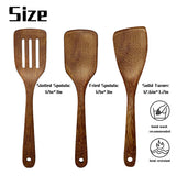 Wood Spatula Set for Cooking, 3Pcs Kitchen Utensils Set for Nonstick Cookware Wooden Cooking Utensils with Fried Spatula, Slotted Spatula, Solid Turner Cooking Utensils Kitchen Tools Nuloofen