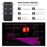 Tangkula 70" Mantel Fireplace, 750W/1500W Electric Fireplace w/Mantel & Built-in Bookshelves, 28.5-Inch Electric Fireplace w/Remote Control, 1-8H Timer, Adjustable Flame Brightness & Color (Black) Tangkula