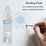 WAN2TLK Masking Fluid for Watercolor Painting - 60ml White with a Paintbrush and Eraser - Art Masking Fluid Pen Watercolor Medium Art Supplies for Artists WAN2TLK