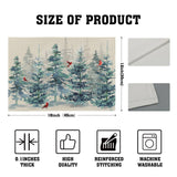 Winter Forest Tree Placemats Set of 4，Pine Tree Christmas Red Bird Heat Resistant Non Slip Place Mats Cotton Linen Tablemats for Dining Table Kitchen Decor 18 x 12 Inch Imiss