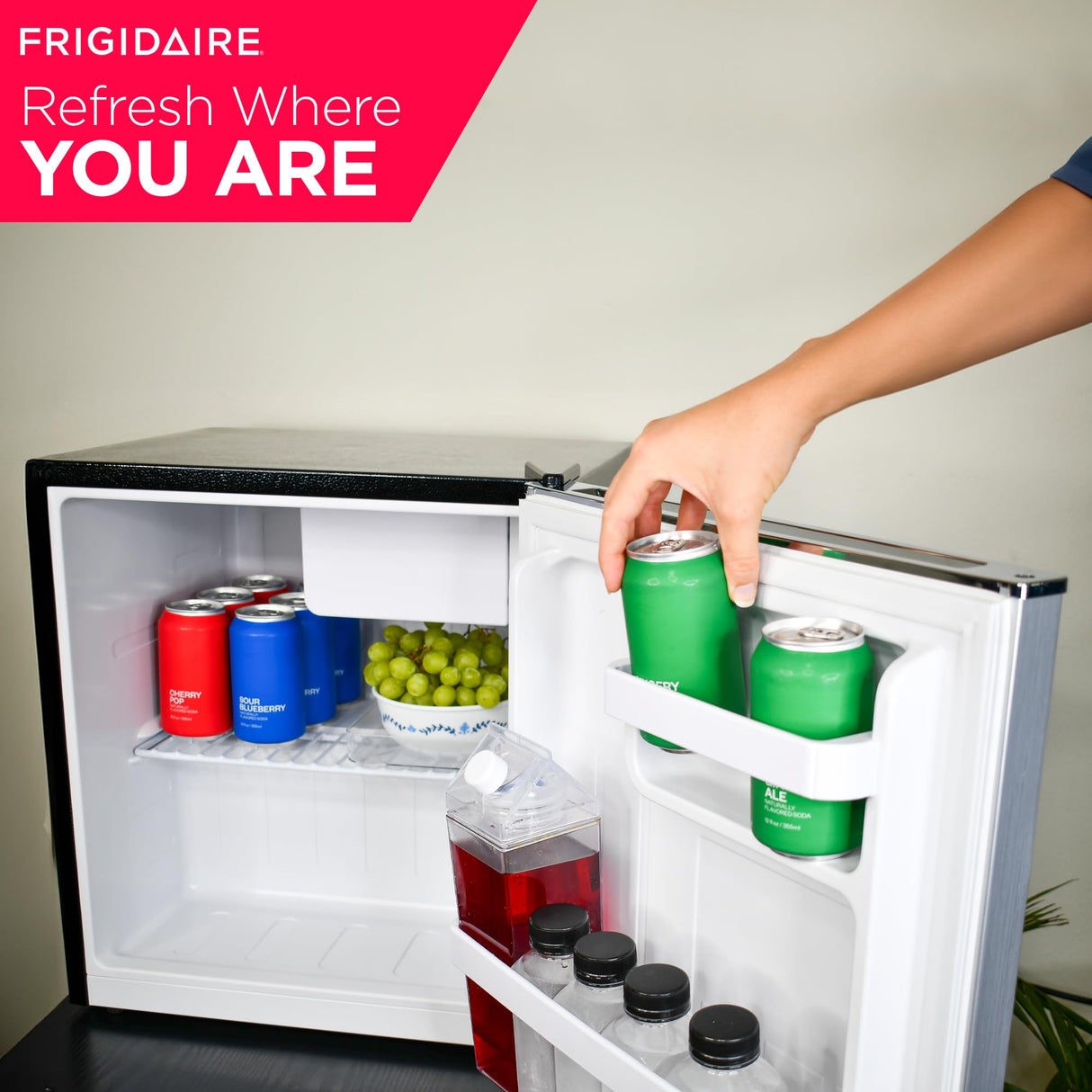 Frigidaire EFR182 1.6 cu ft Stainless Steel Mini Fridge. Perfect for Home or The Office. Platinum Series, 1.8 Frigidaire