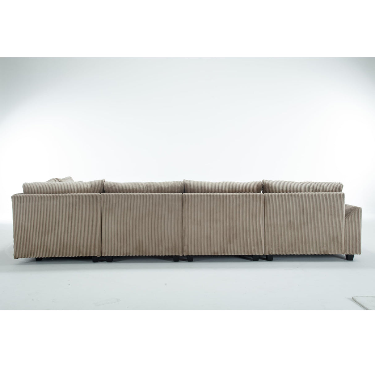 Ball & Cast 146" Corduroy Oversized Modular Sectional Sofa, Convertible 5 Seater L Shaped Couch with Pillows for Living Room,Office, Free Combination,Brown Ball & Cast