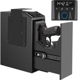 Slider Hidden Handgun Safe, Biometric Fingerprint Smart Pistol Safe for Nightstand, Desk, Bedside - Auto Sliding Door- Fingerprint, PIN Code, KEY Access (Classic) VoleStay