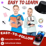 Magic Kit for Kids Magic Set- Magic Tricks Set for Kids Age 6 8 10 12, with Magician Costume Magic Wand for Pretend Play Magician Set, Easy to Follow Magic Toy Gifts for Girls and Boys Beginners PIXATA