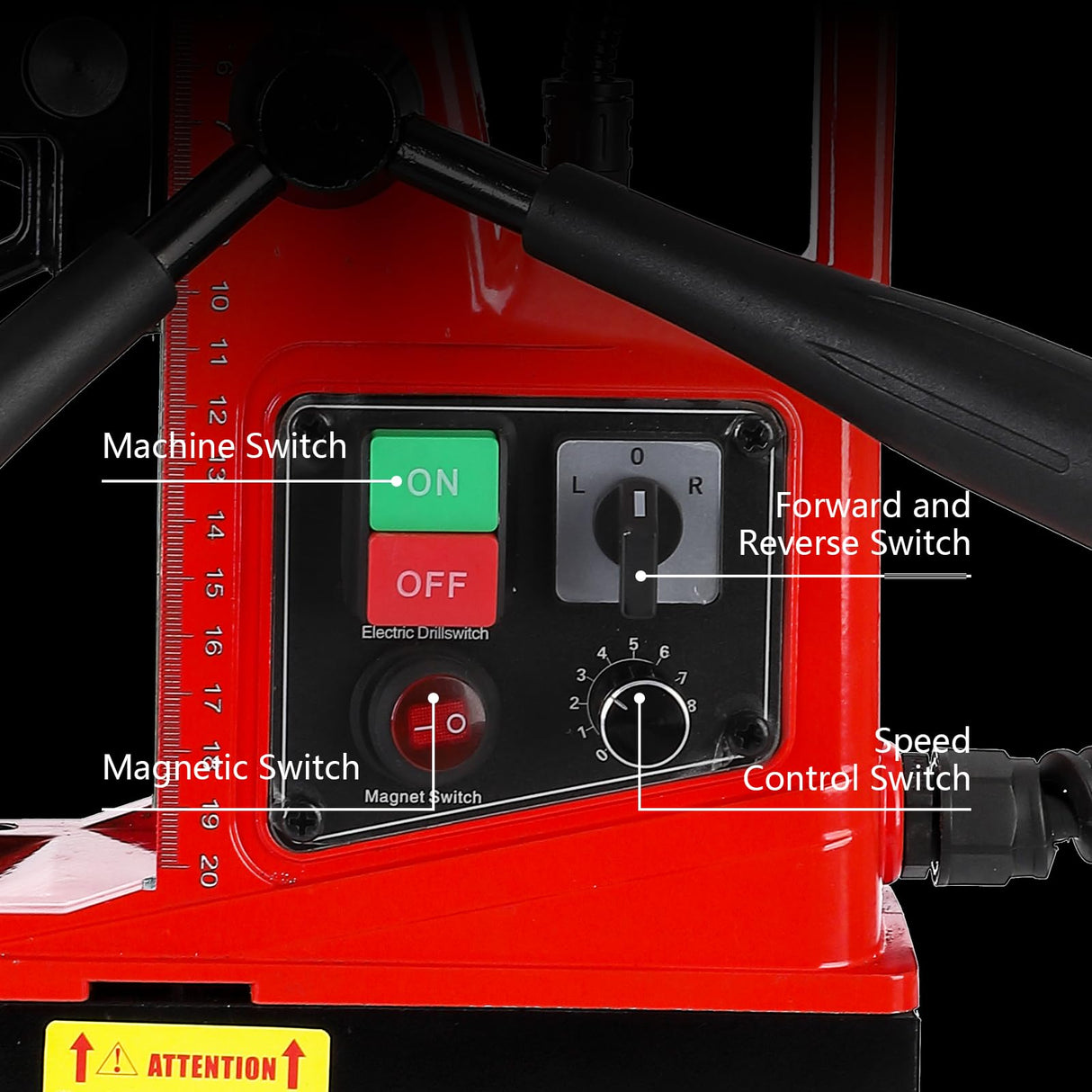 GARVEE Mag Drill Press, 1300W 1.57" Boring Diameter 2922lbf/13000N Electric Magnetic Drill with with Twist Drill Chuck for Industrial Home Improvement Power Magnetic Drill Presses Garvee