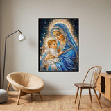CHWGLFGG 5D Diamond Art Kits for Adults Beginners, Virgin Mary Diamond Painting Kits, DIY Full Round Drill Paint by Diamonds Dot Gem Art for Adults, Home Wall Decor 12x 16 Inch CHWGLFGG