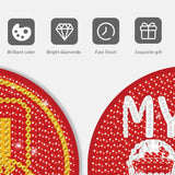 Bartogro 8 Pcs Diamond Painting Coaster Kits, DIY Football Diamond Art Coasters with Holder Sports Diamond Art Crafts Supplies for Kansas City Design Bartogro