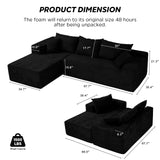 Black Sectional Couches for Living Room, Boneless Couch with L-Shape Chaise, Modular Sofa in Box with Deep Seat, No Assembly Required SIMTONAL