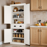 Homall 72" Pantry Storage Cabinet, Kitchen Freestanding Cupboard with Adjustable Shelves & Large Drawer, Tall Buffet Sideboard for Kitchen, Dining Room (White) Homall