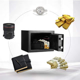 Digital Electronic Money Safe, Steel Security Lock Box with Keypad, Office Hotel Business Jewelry Gun Cash Safe, 0.23 Cubic Feet, 9.06" W x 6.69" D x 6.69" H（black） CDC DIGI