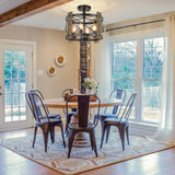 BrightHome Farmhouse Rustic Light Fixture Ceiling Mount, Semi Flush Mount Ceiling Light Fixture, 4-Light Black Industrial Retro Washed Ceiling Light for Kitchen Dining Room Bedroom Hallway Bathroom BrightHome