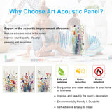 JBER Art Acoustic Panels, 6 Pack Self-Adhesive Large Wall Art Paintings for Wall Decoration, Sound Absorbing Panels for Recording Studio, Living room, Bathroom, 47.2" x 27" (Wild Flowers) JBER