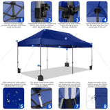 COBIZI Pop up Canopy Tent 10x20 Heavy Duty Gazebo with 6 Sidewalls, UPF 50+ All Weather Waterproof Commercial Outdoor Wedding Party Tents Canopy with Roller Bag, Dark Blue COBIZI