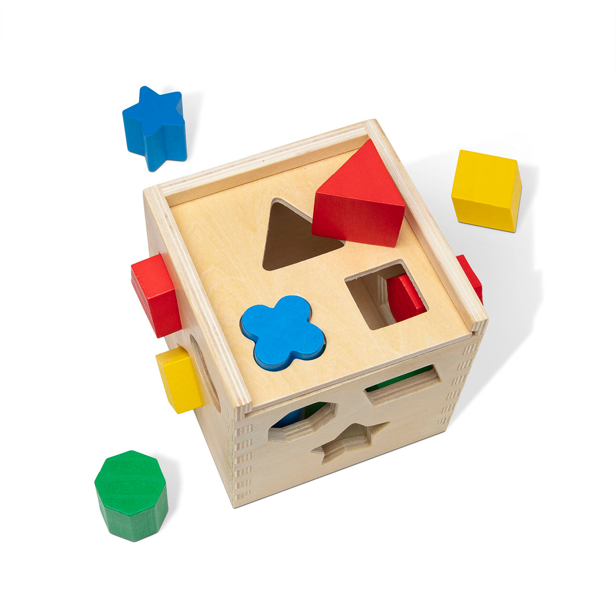 Melissa & Doug Shape Sorting Cube - Classic Wooden Toy With 12 Shapes - Kids Shape Sorter Toys For Toddlers Ages 2+ Melissa & Doug