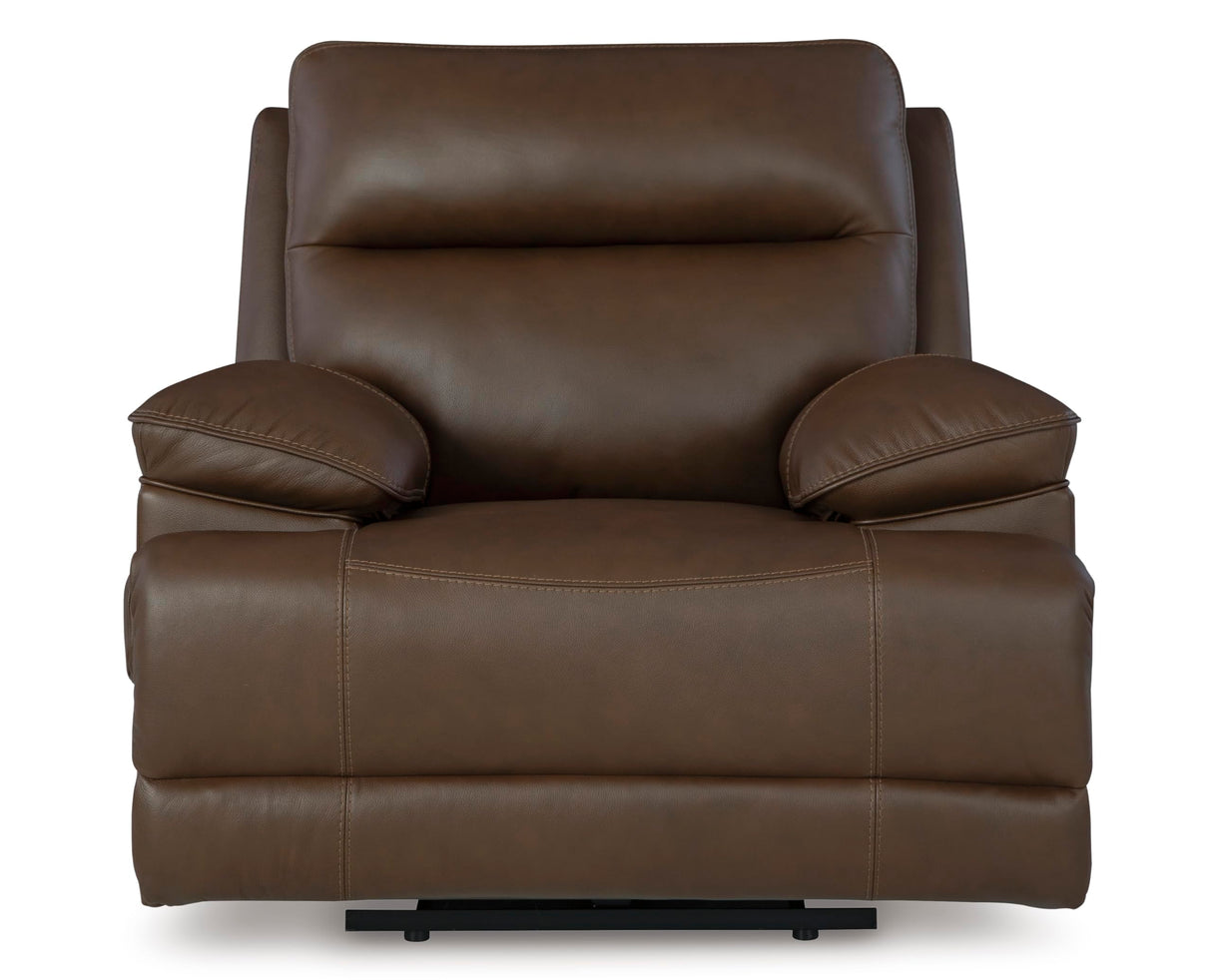 Signature Design by Ashley VonRyan Modern Zero Gravity Leather Match Power Recliner with Adjustable Headrest and USB Ports, Dark Brown Signature Design by Ashley