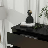 Modern Chest of Drawers, 4/5/6 Drawer Dresser Without Handles Floor Storage Drawer Cabinet Vertical Dresser Storage Organizer for Home Office (5 Drawers, Black) Panana