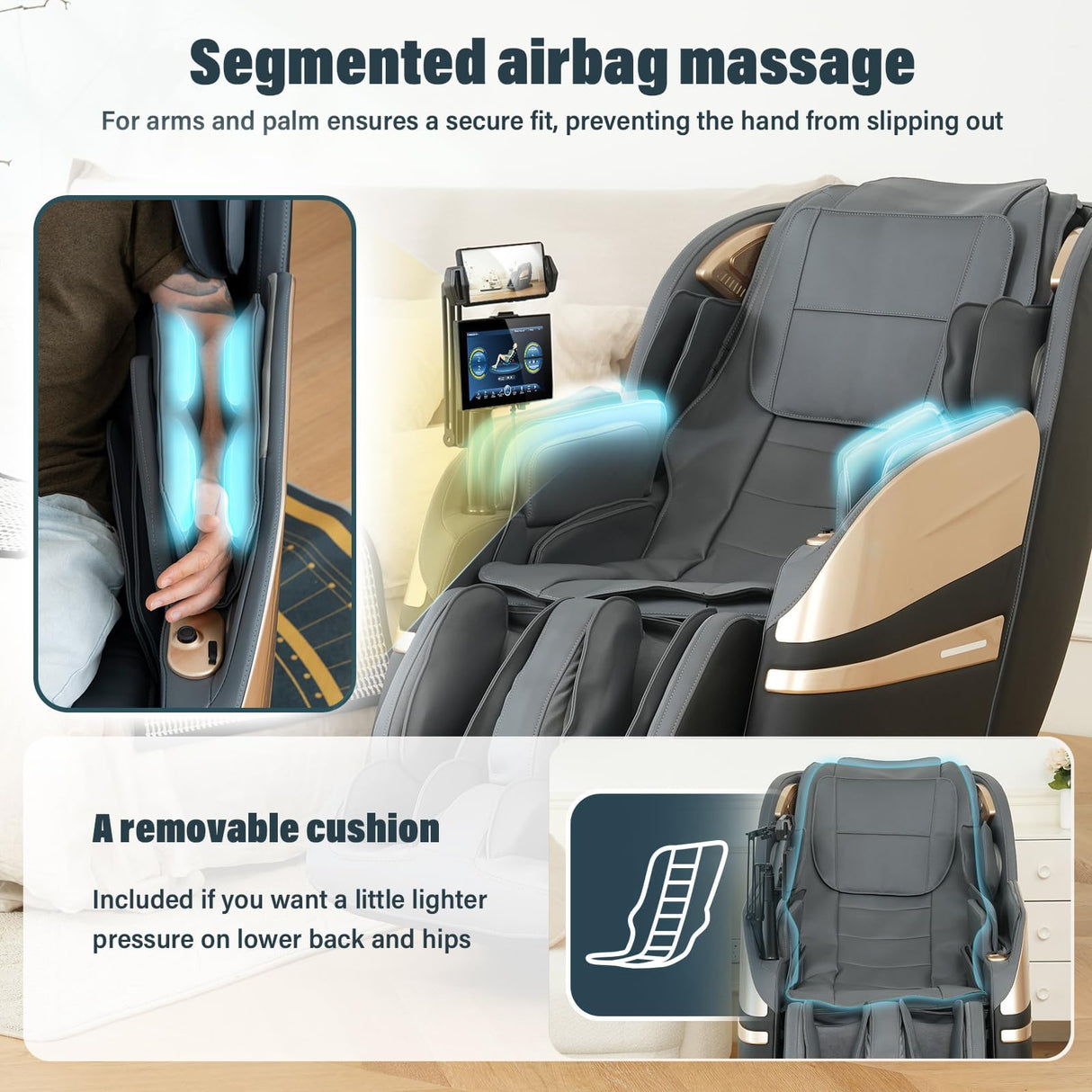 KTENTITO 2025 Massage Chair Full Body, 4D Zero Gravity Massage Chairs SL Track Shiatsu Massage Recliner Chair with Secure-Fit Arm Airbag, Waist & Calf Heating Voice Control Bluetooth Joystick G2 Black KTENTITO
