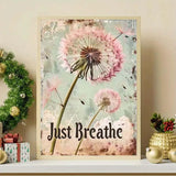 Dandelion 5D Diamond Art Kits for Adults,Just Breathe Diamond Painting Kits for Beginner,DIY Round Full Drill Diamond Dot Painting Gem Art Kits for Adults Home Wall Decor12X16Inch GEMFAMILY