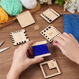 BENECREAT 6 Styles Wood Knitting Gauge Rulers, Square Crochet Hook and Yarn Wrap Guide Board Knitting Tool for Knitting Needle Spinners Yarn Measuring Crochet BENECREAT